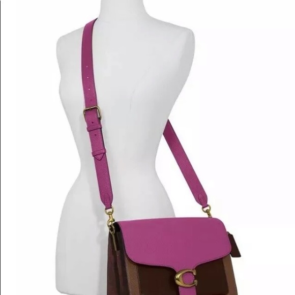 Coach Colorblock Tabby Hibiscus/Brass Shoulder Bag - Picture 2 of 5